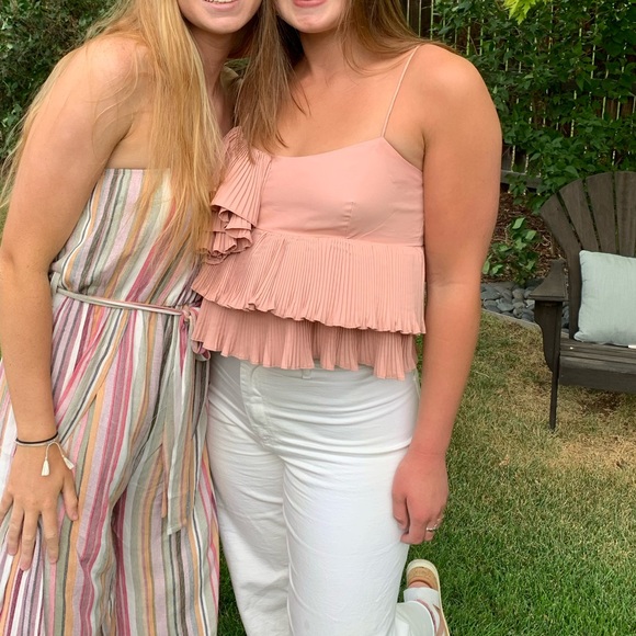 Zara Pink Ruffle Tank Top - Picture 2 of 2